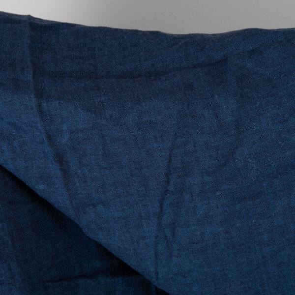 Tissu en lin lavé de couleur bleu foncé denim – Image 2