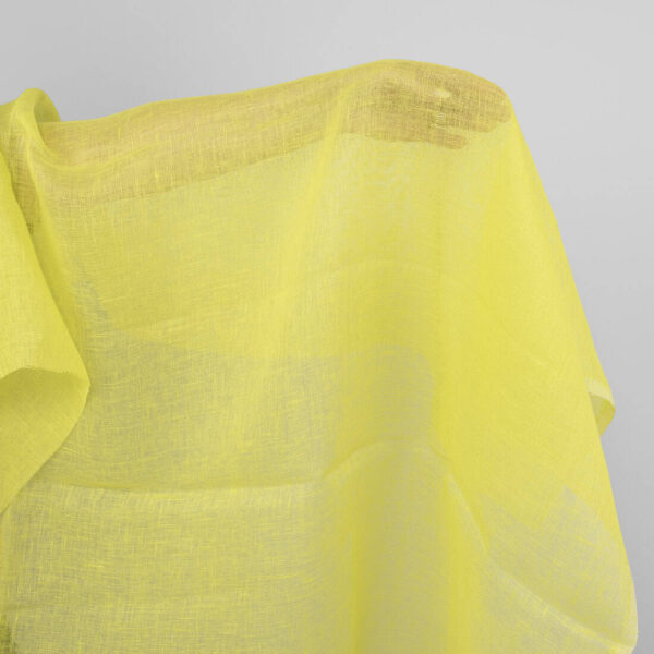 Tissu de lin jaune vif transparent