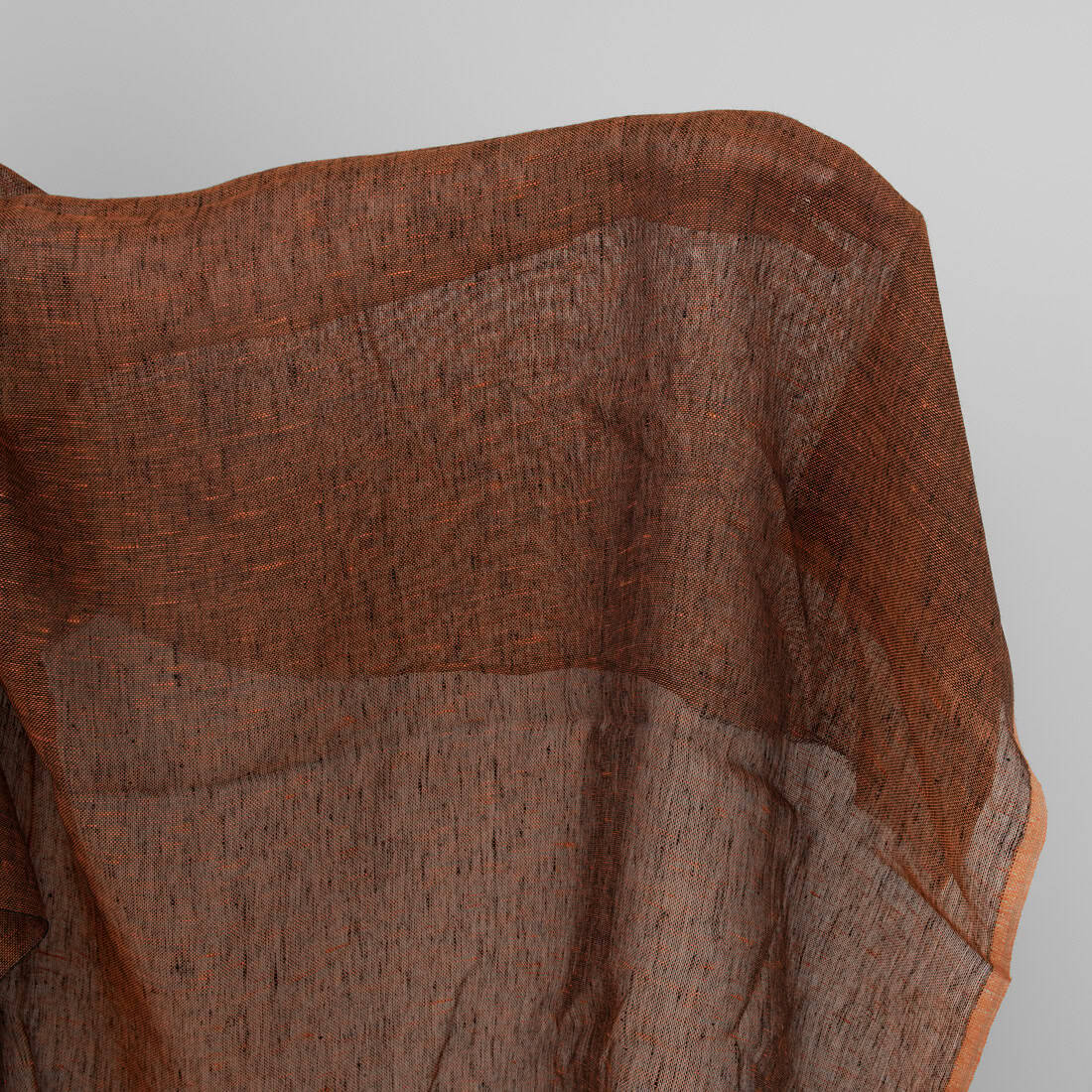 Tissu de lin transparent de couleur orange et noire 1 Linen fabric orange and black