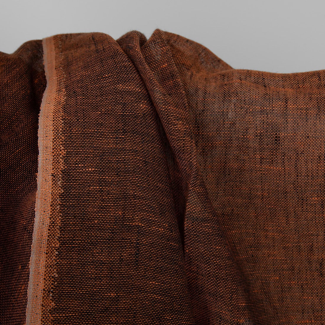 Tissu de lin transparent de couleur orange et noire 3 Linen fabric orange and black, gauze