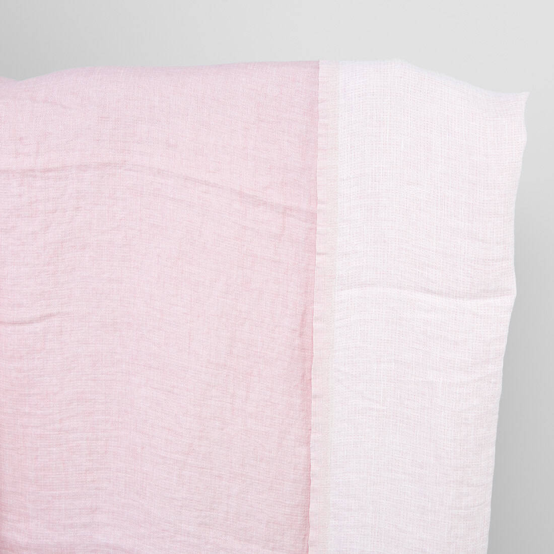 Tissu de lin double couche lavé rose 1 Light pink washed linen fabric