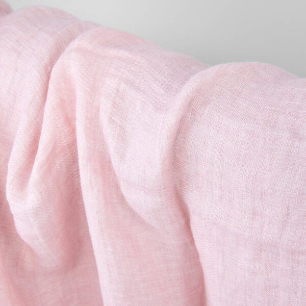 Light pink washed linen fabric, double layer