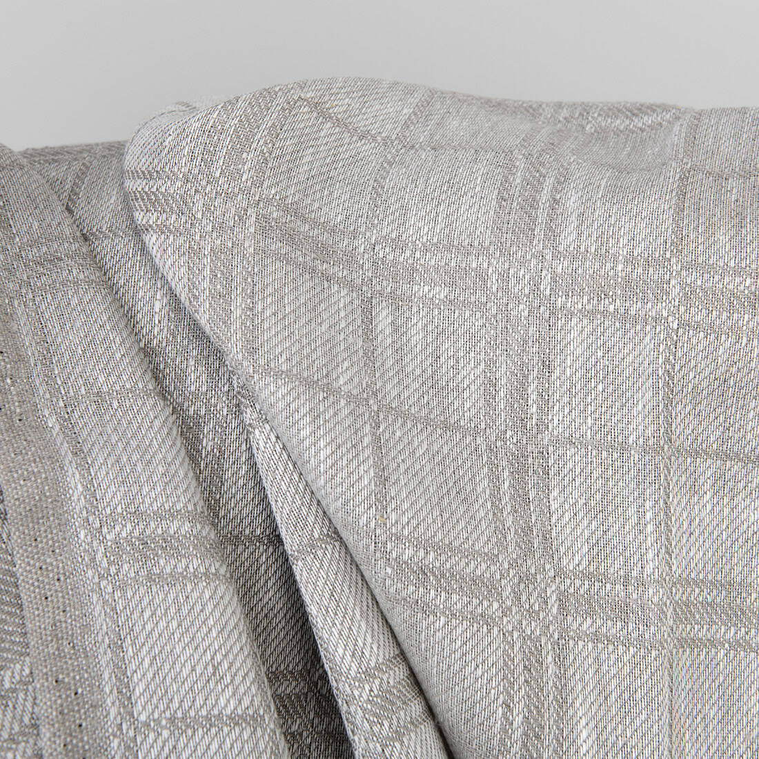 Tissu en pur lin à motifs 3 Linen fabric natural and white checks