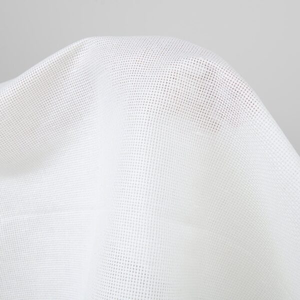 Openwork white linen fabric