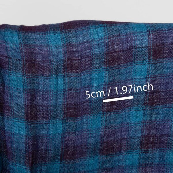 Blue and violet linen fabric, double-sided
