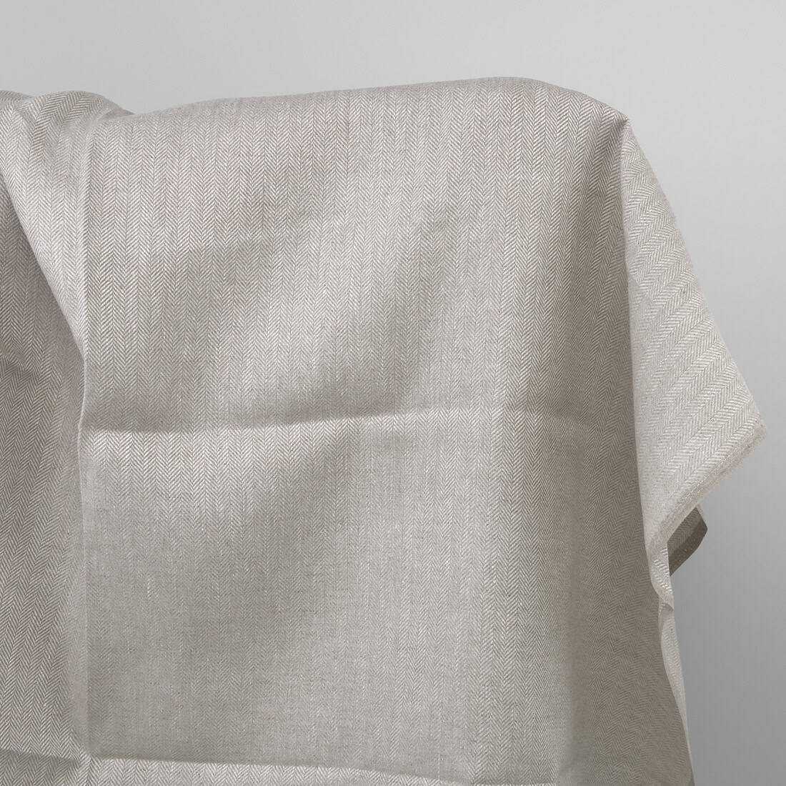 Tissu de lin à chevrons gris clair 1 Beige linen fabric, herringbone