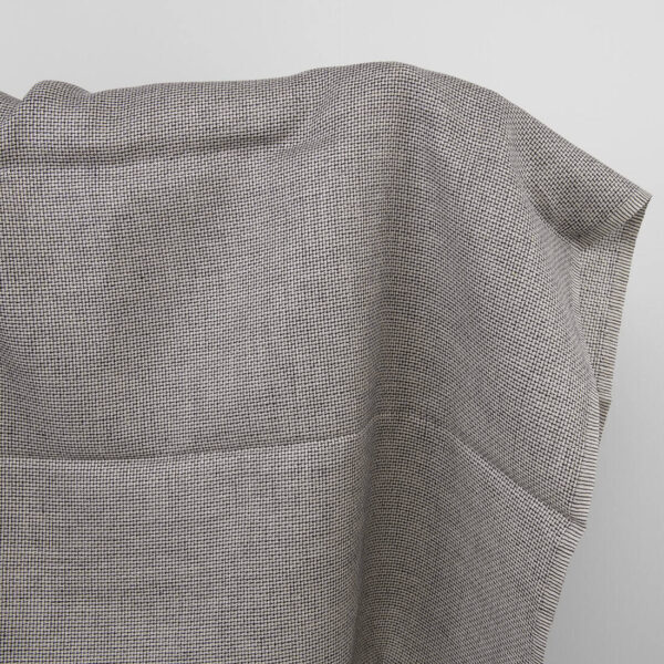 Checked linen fabric, black and natural