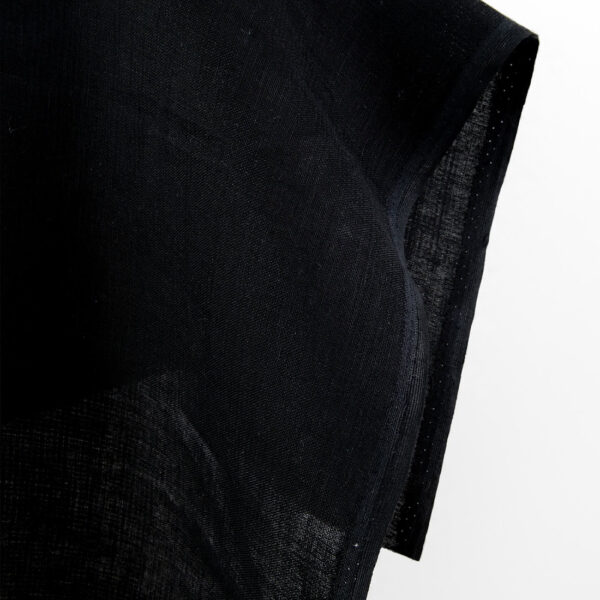 Linen fabric black double-layer, true black