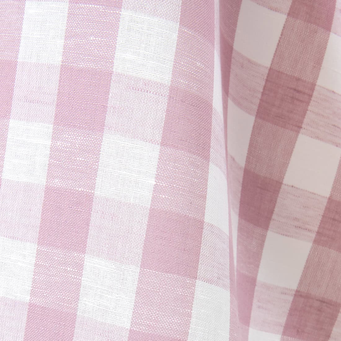 Tissu lin et coton à carreaux blancs et lilas pastel 4 Linen cotton fabric white and pastel lilac checks, plain weave