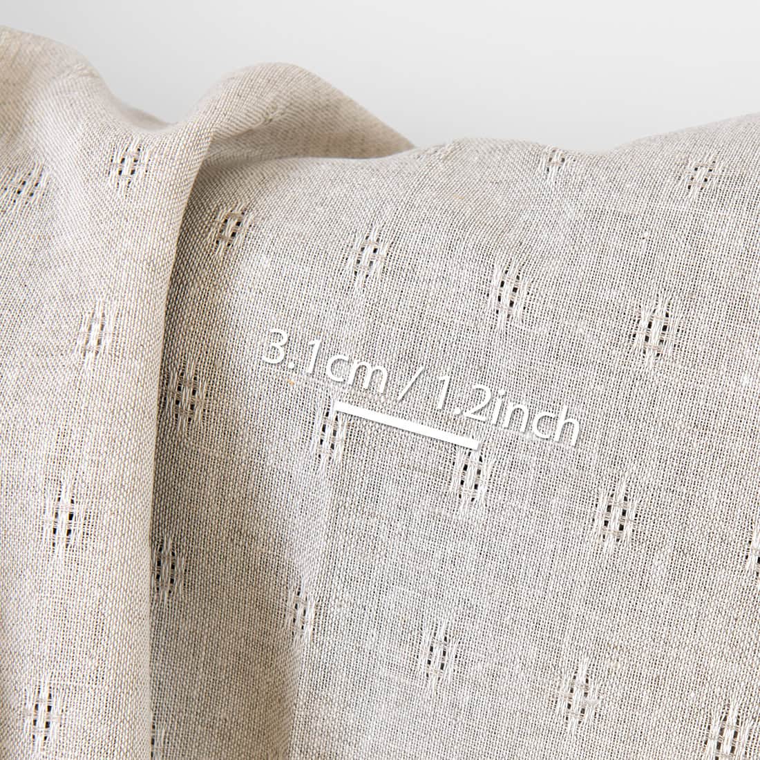 Tissu lin et coton beige avec motif ajouré 3 Linen cotton fabric beige with openwork pattern, 150cm width
