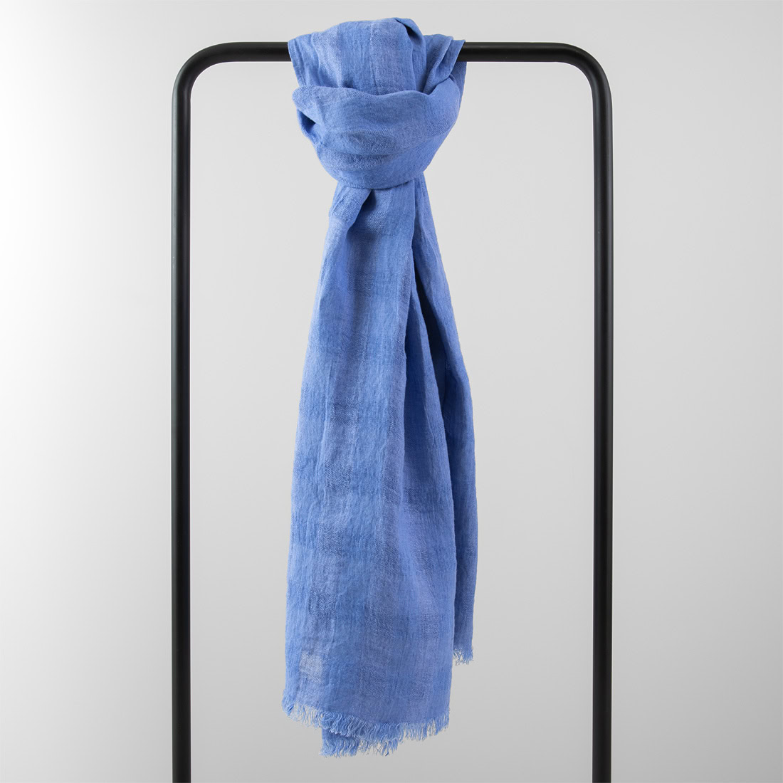 KORI Châle violet-bleu 1 Washed linen violet-blue shawl