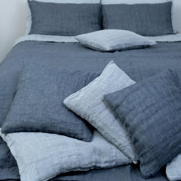 Linen cushion cover dark grey
