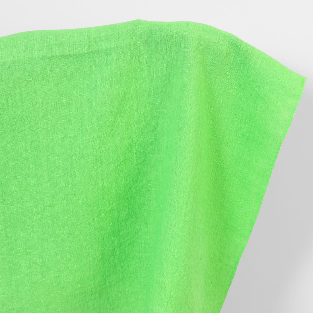 Linen fabric plain light green, washed