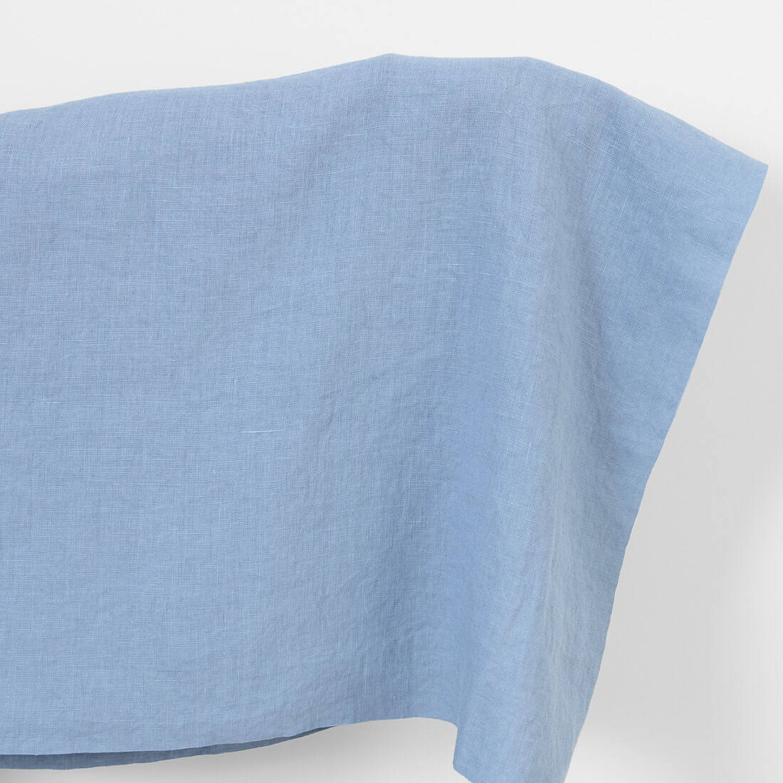 Linen fabric plain grey-blue, washed