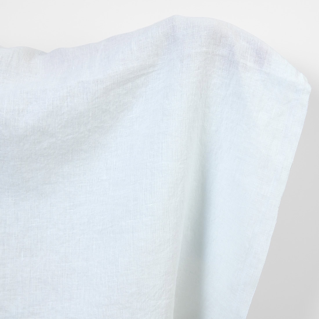 Linen fabric in illusion blue colour, washed