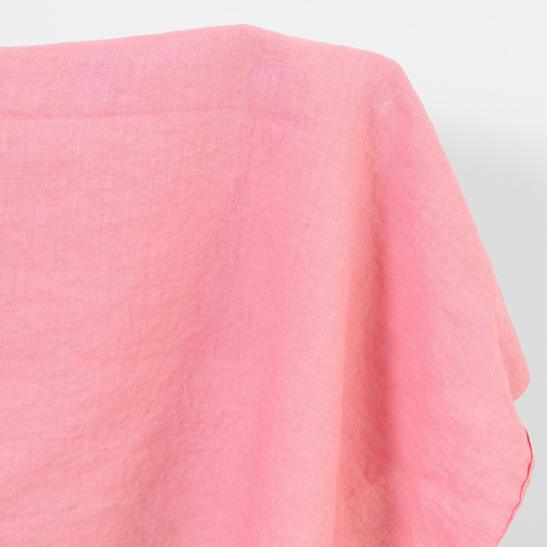 Linen fabric bright pink, washed