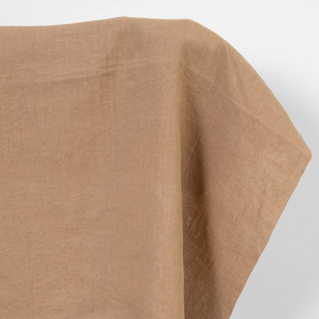 Linen fabric greyish-brown, washed