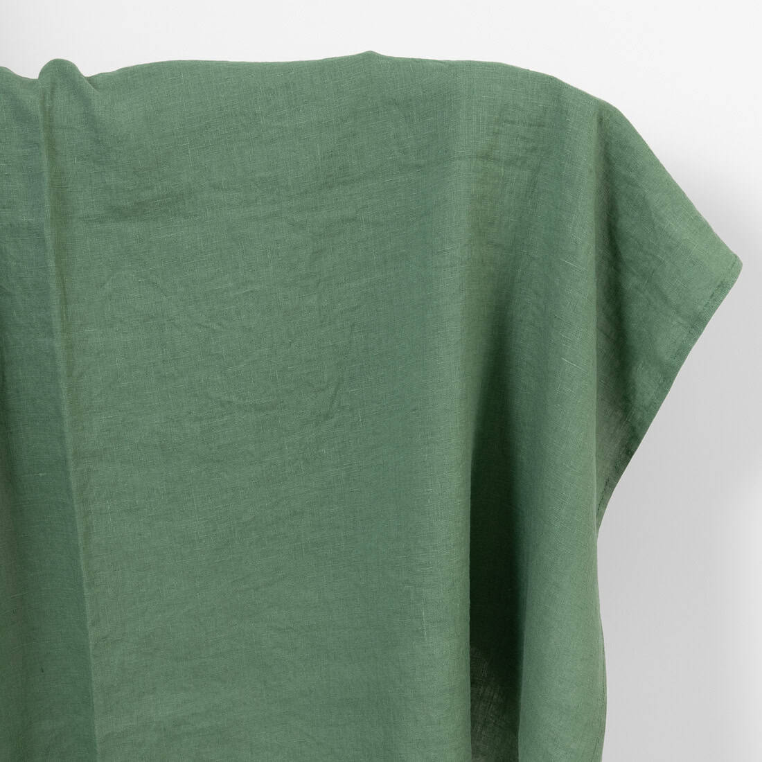 Linen fabric muted green, washed