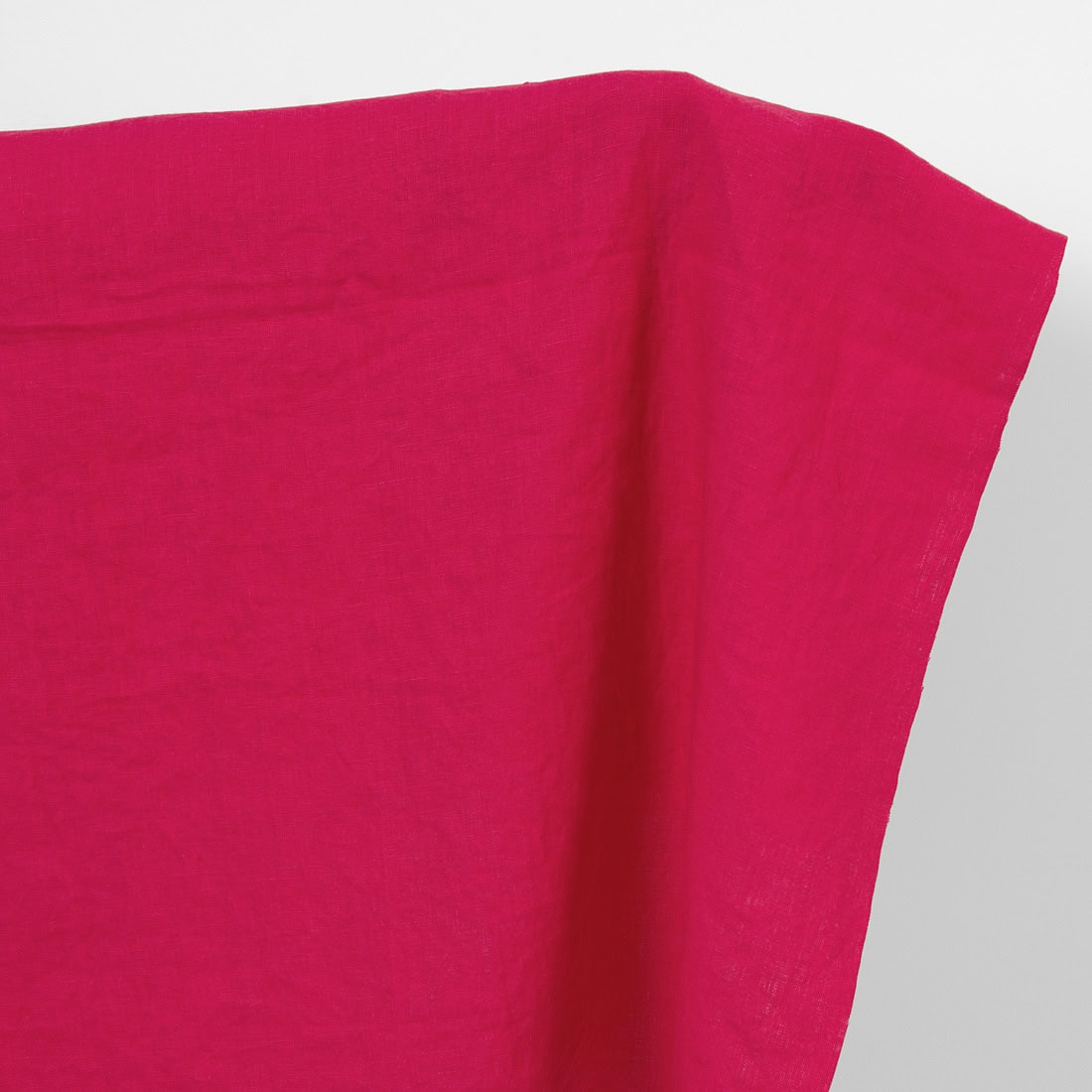 Linen fabric bright rose, washed