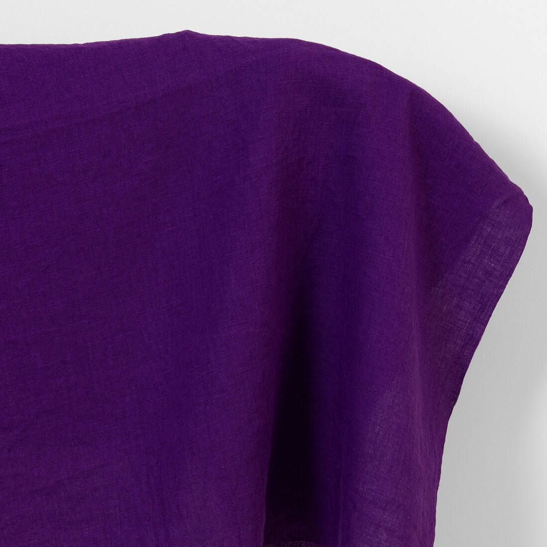 Linen fabric dark vivid violet, washed