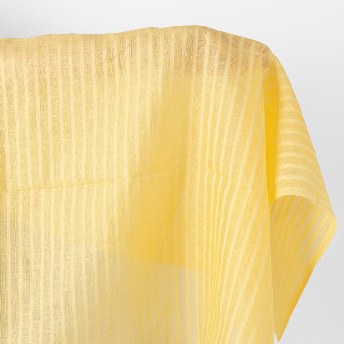 Lightweight linen fabric yellow transparent stripes