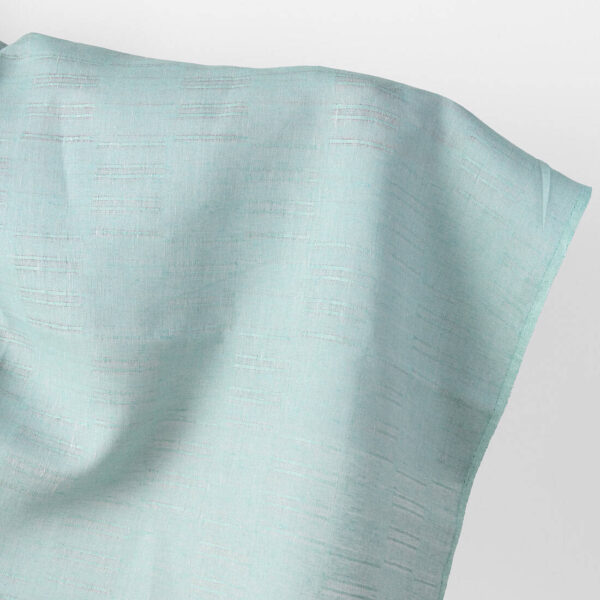 Linen fabric aquamarine dobby decorative lines