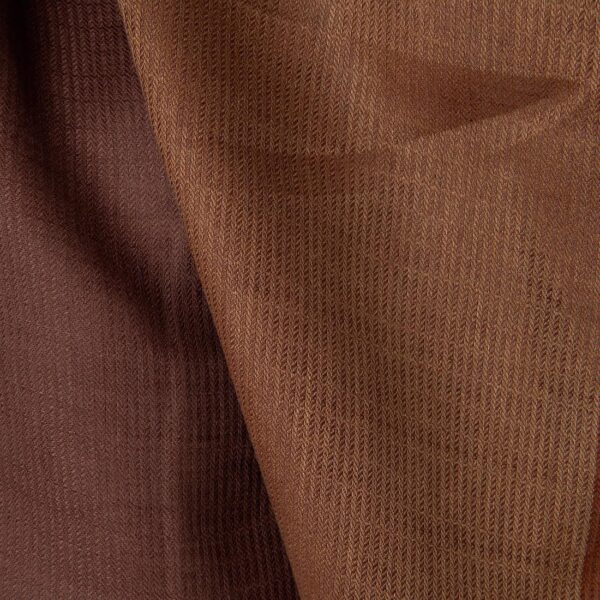 Linen fabric brown striped twill, 150cm width