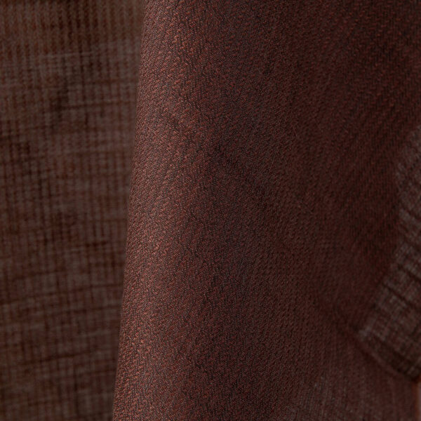 Linen fabric brown striped twill