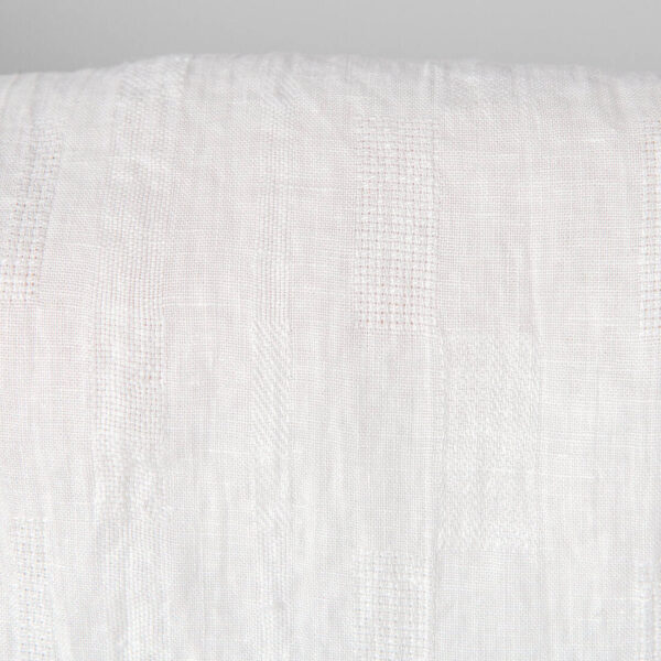 Tissu en lin blanc cassé carrés dobby, lavé – Image 4