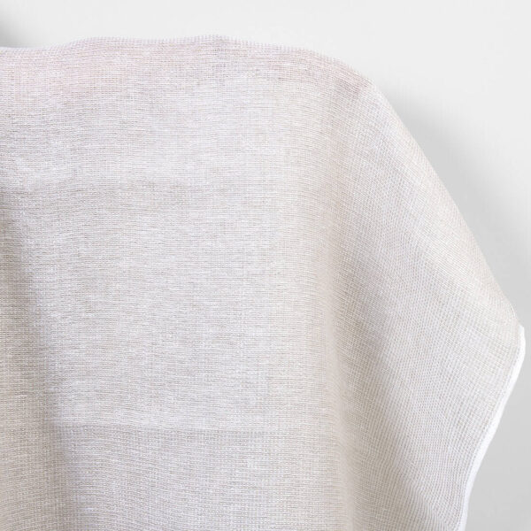 Linen fabric dobby openweave white and beige