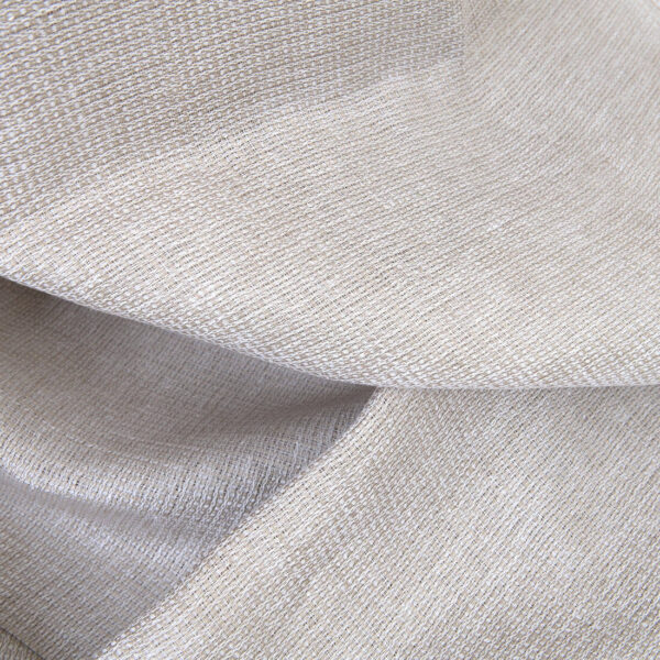 Linen fabric dobby openweave white and beige, transparent