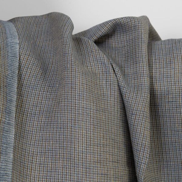 Linen fabric brown grey melange multicolour, pure linen
