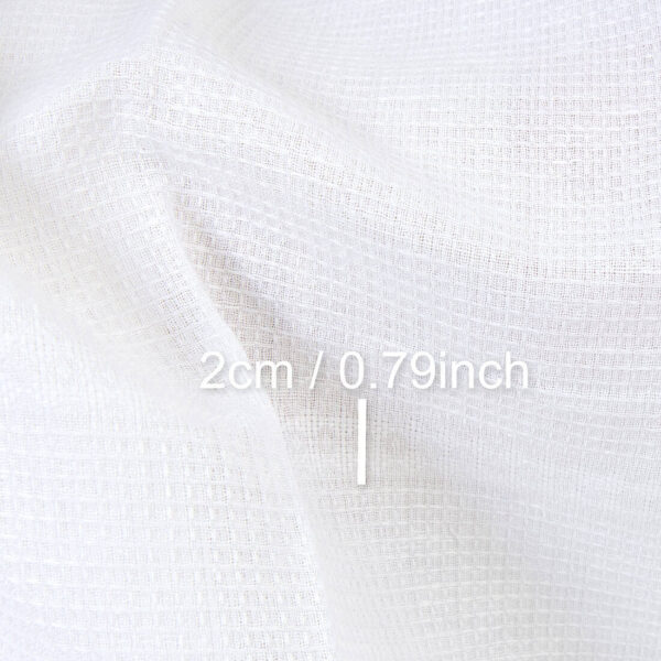 Linen cotton fabric optical white waffle with stripes, with measurements
