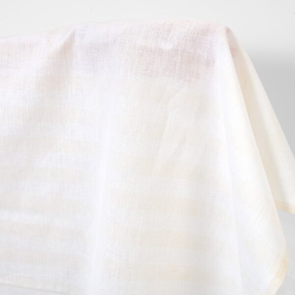 Linen cotton fabric off-white with vanilla stripes, 150cm width