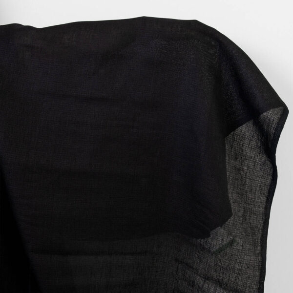 Linen fabric solid black dobby