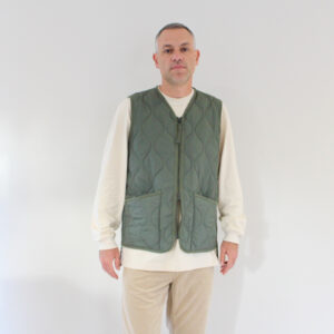 Taion Military Zip V-Neck Vest Olive