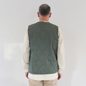 Taion Military Zip V-Neck Vest Olive