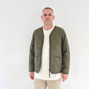 Taion Military Zip V-Neck Jacket Olive