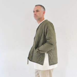 Taion Military Zip V-Neck Jacket Olive