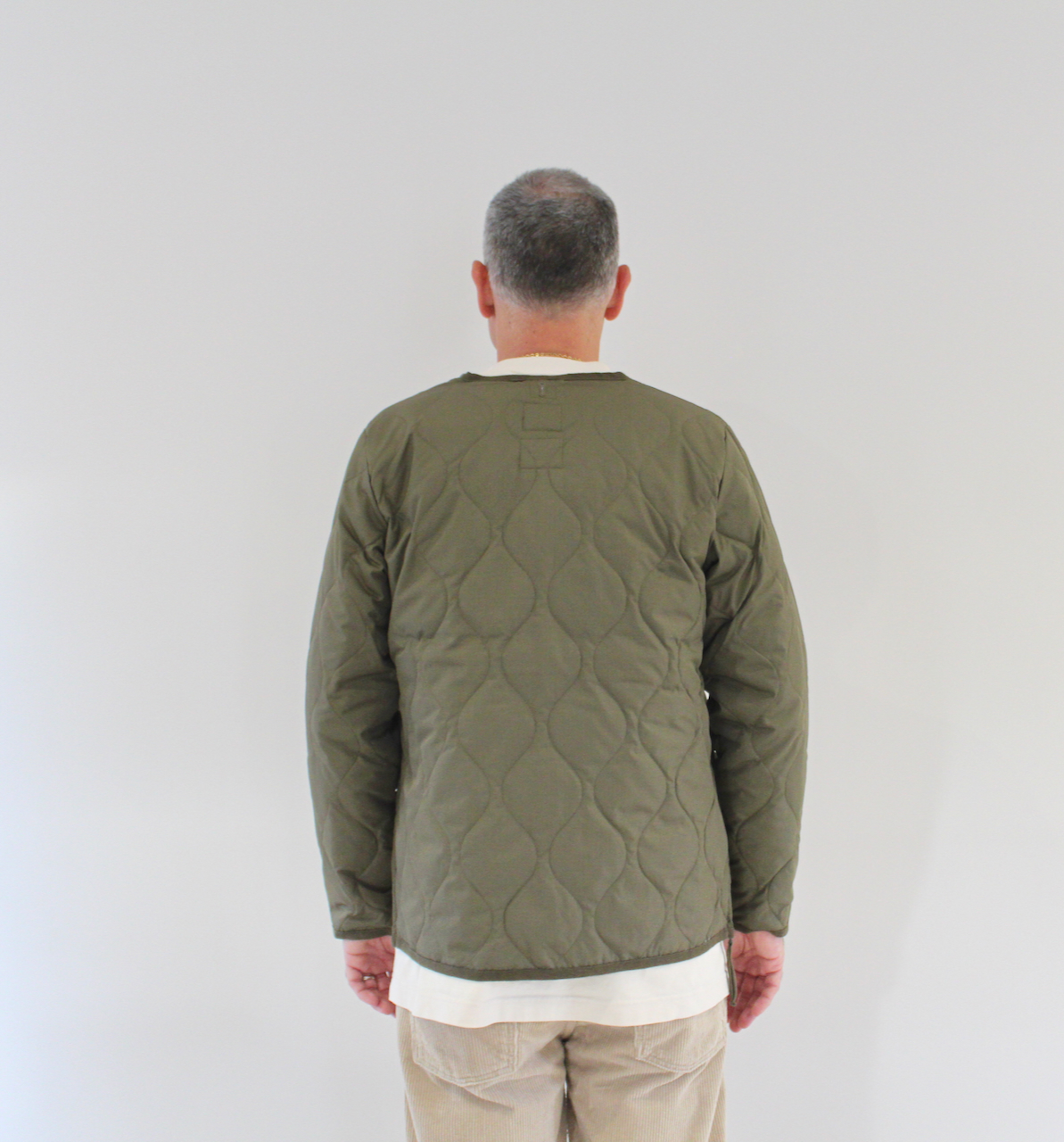 Taion Military Zip V-Neck Jacket Olive
