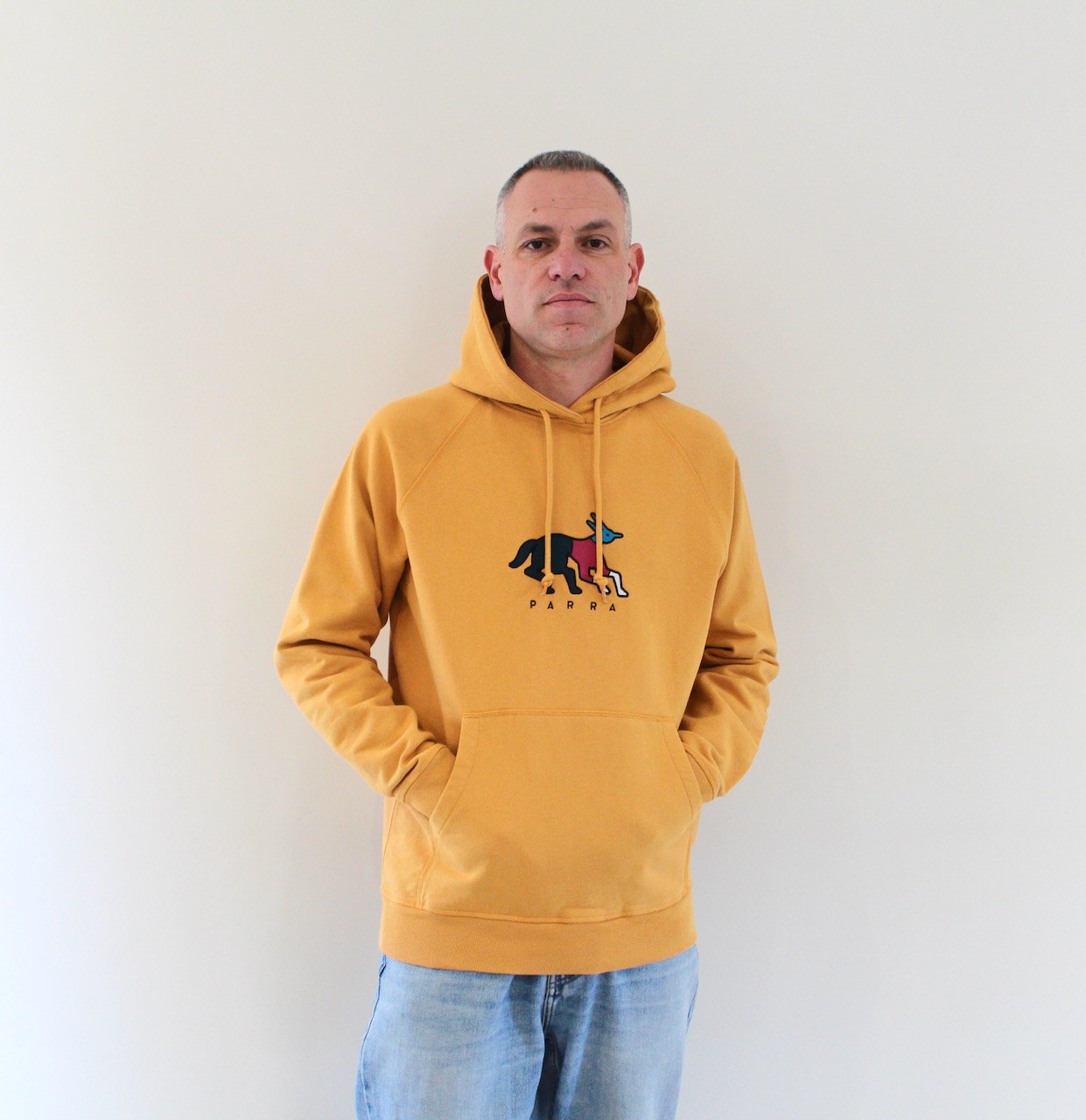 By Parra Anxious Dog Hooded Sweat Gold Yellow