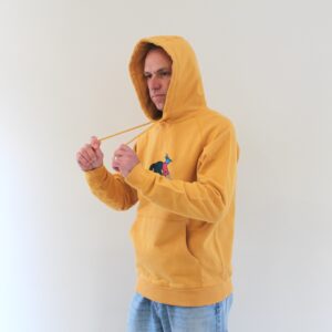 By Parra Anxious Dog Hooded Sweat Gold Yellow