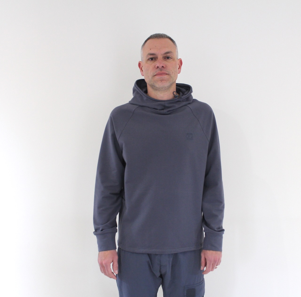 CP Company Sweat Hooded Stretch Fleece Ombre Blue