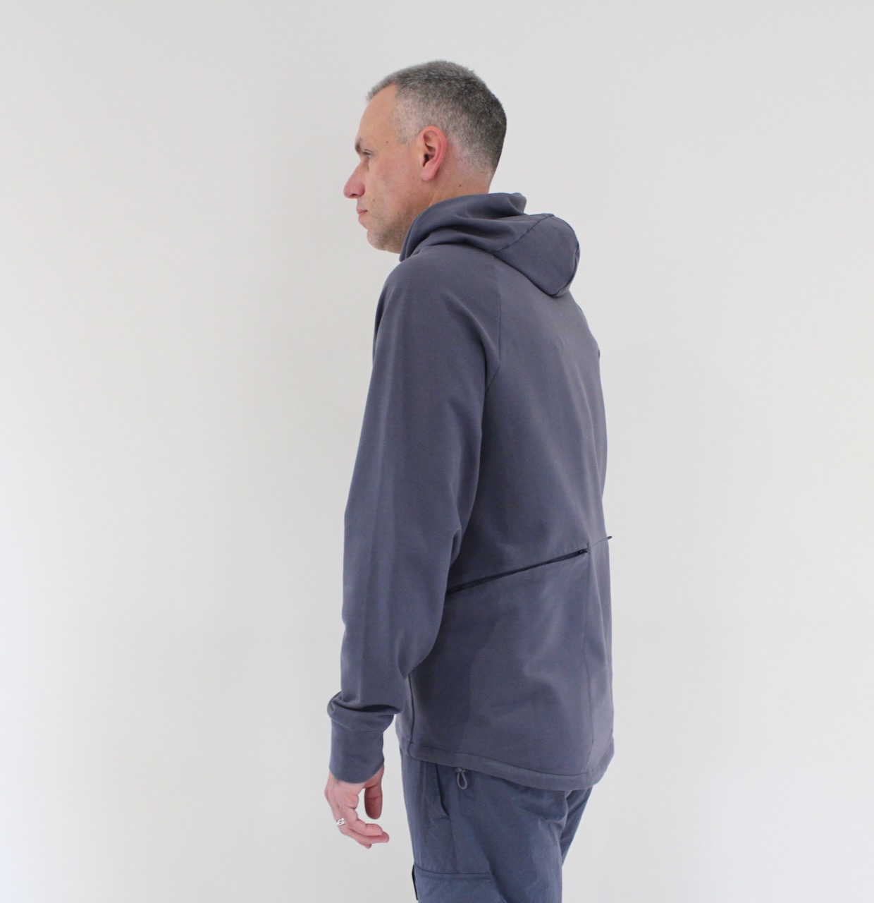 CP Company Sweat Hooded Stretch Fleece Ombre Blue