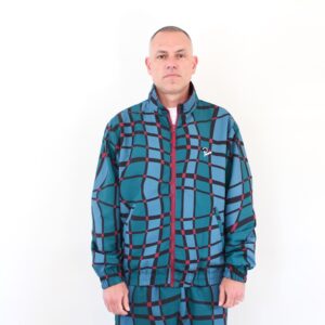 By Parra Squared Waves Pattern Track Top Multi Check