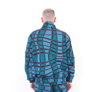 By Parra Squared Waves Pattern Track Top Multi Check