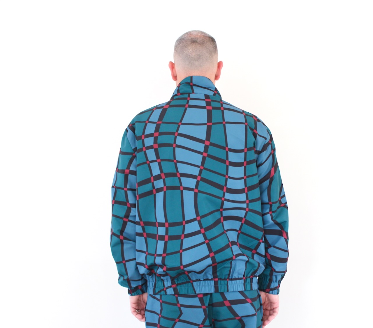 By Parra Squared Waves Pattern Track Top Multi Check