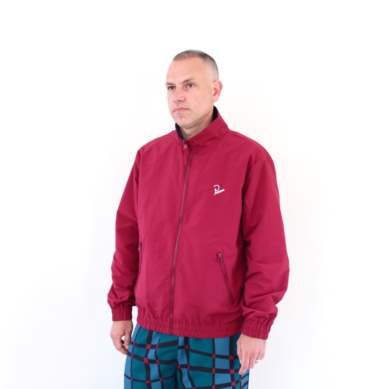 By Parra Squared Waves Pattern Track Top Multi Check