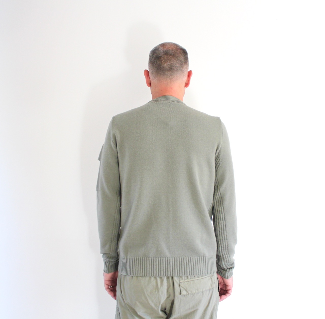 Cp Company Crew Neck Knit Silver Sage Metropolis Series