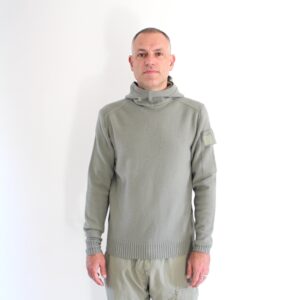 Cp Company Hooded Knit SIlver Sage Metropolis Series